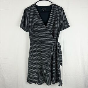 Banana Republic Wrap Mini Dress Size 6 Ruffle Hem Flutter Sleeves